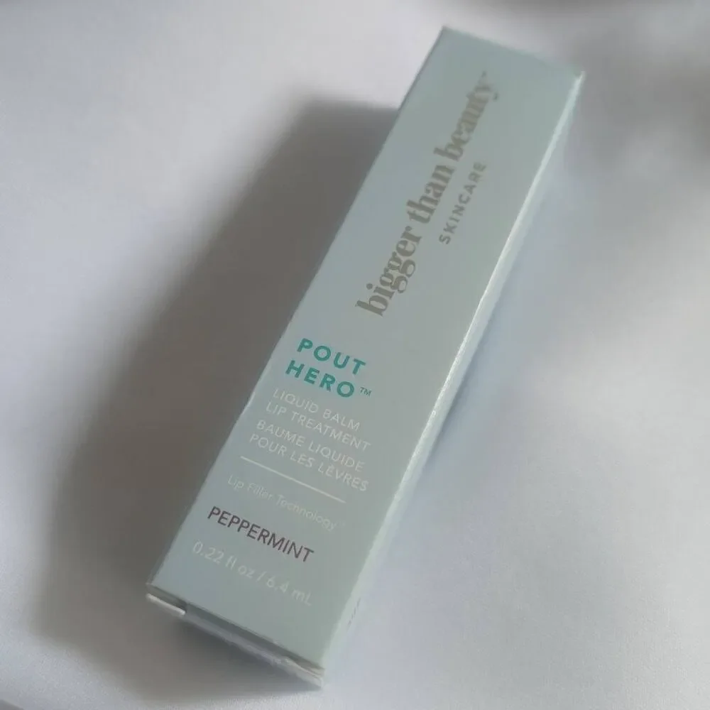 Bigger Than Beauty Pout Hero Liquid Balm Lip Treatment In Peppermint 6.4mL, NIB